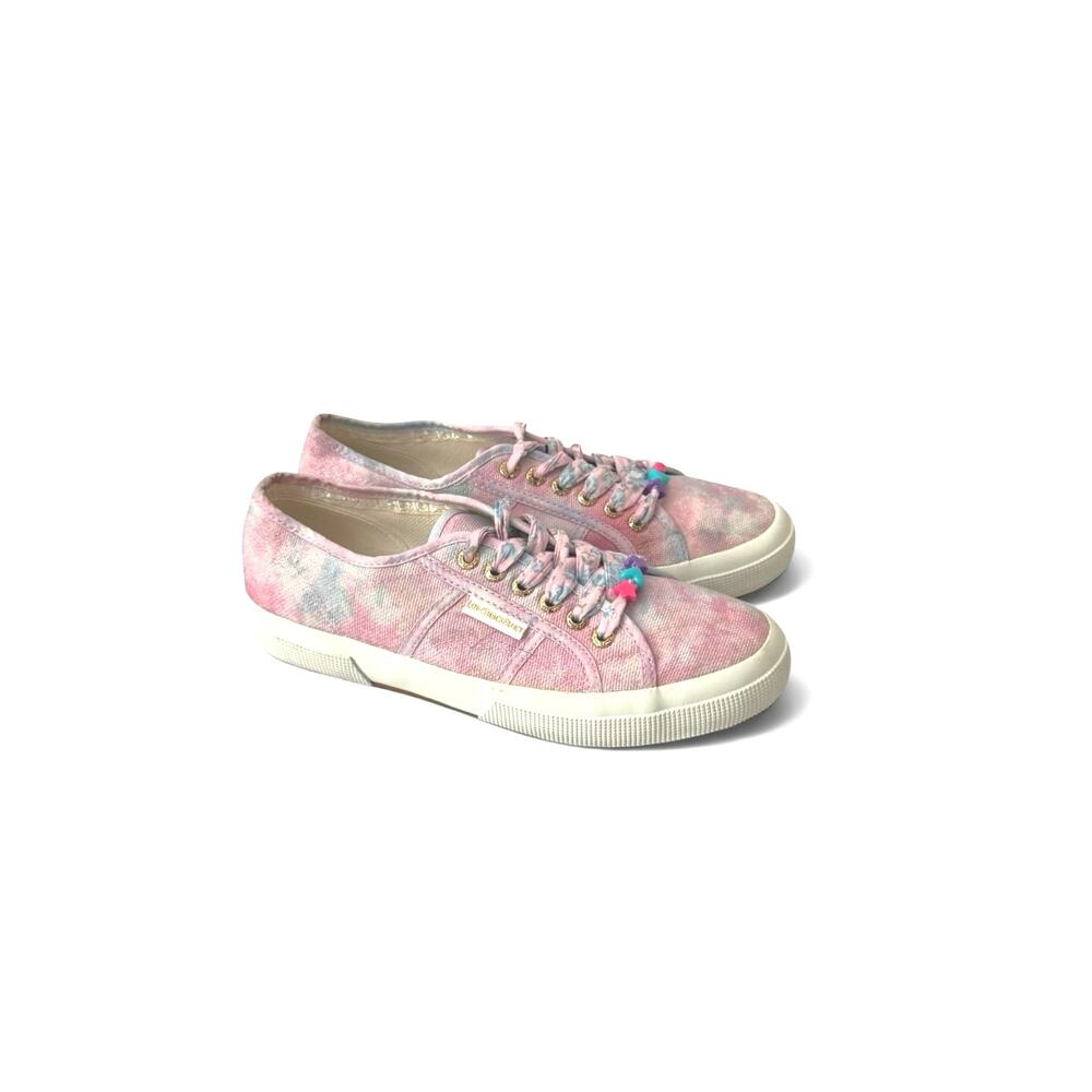 Love Shack Fancy x SUPERGA Pink Tie-Dye Lace Up Charms Accent Sneakers Size 8.5